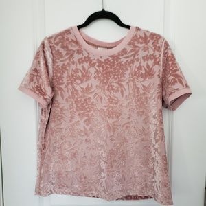 Velvet detail blouse